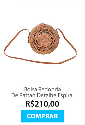 Bolsa Redonda De Rattan Detalhe Espiral
